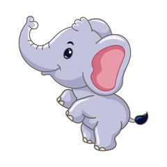 cute elephant cartoon smiling