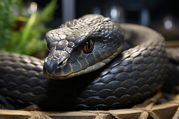 Obraz premium black mamba snake