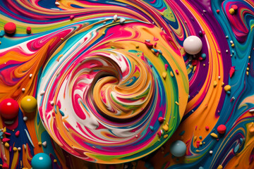Fototapeta na wymiar circulation colorful caramel candy generative ai