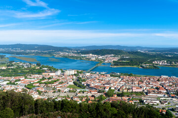 Panoramic view of the city of Viana Do Castelo. City located in the north of Portugal