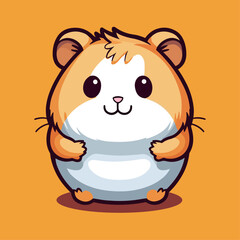 Cute Cartoon Hamster - Adorable Pocket Pet and Playful Rodent. Vector Illustration for Children and Baby. Flat Clipart of a Furry Creature