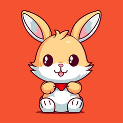Cute Cartoon Hare - Playful Bunny Illustration. Vector Clipart of a Swift Runner and Adorable Woodland Creature for Children and Baby