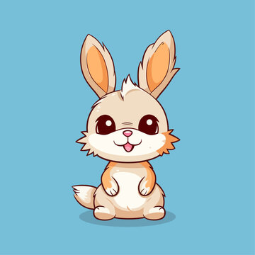 Cute Cartoon Hare - Playful Bunny Illustration. Vector Clipart of a Swift Runner and Adorable Woodland Creature for Children and Baby