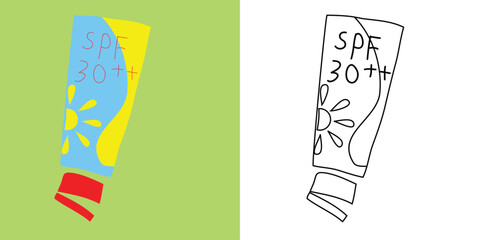 Coloring worksheet page. Fun activity for kids. Educational printable coloring worksheet. Coloring activity for children. Vector illustration.