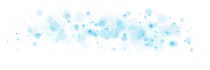 Blue sparks glitter special light effect. Sparkles on transparent background. Christmas abstract pattern. Sparkling magic dust particles. PNG.