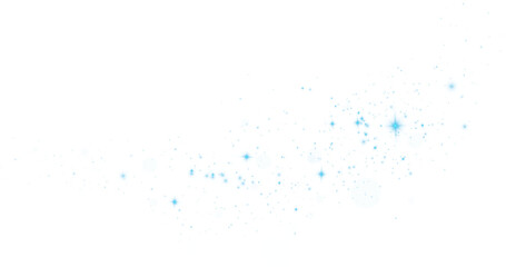Blue sparks glitter special light effect. Sparkles on transparent background. Christmas abstract pattern. Sparkling magic dust particles. PNG.
