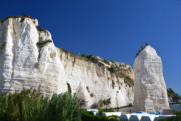 The chalk cliffs of Vieste