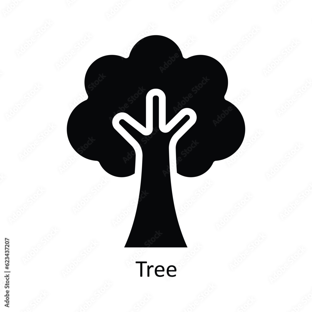 Poster tree vector solid icon design illustration. nature and ecology symbol on white background eps 10 fil