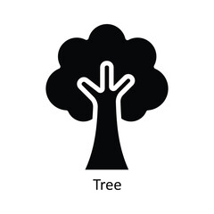 Tree Vector Solid Icon Design illustration. Nature and ecology Symbol on White background EPS 10 File