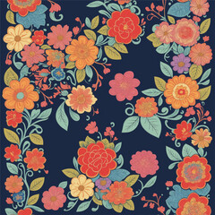 Its a textile Design Border, Floral Design, colorful background And illustration. (generative ai)