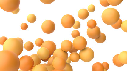 Yellow spheres, 3d render