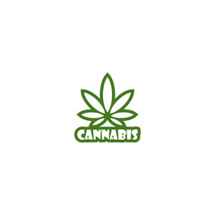 Cannabis plant leaf hemp icon isolated on white background