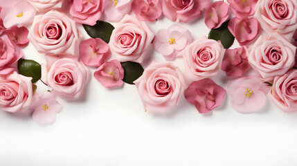 Obraz na płótnie Canvas Blooming pink roses flowers