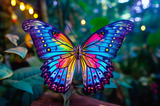beautiful butterfly in the forest. generative ai