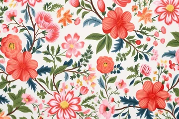  art fabric drawing summer flower pattern textile spring wallpaper leaf. Generative AI. © VICHIZH