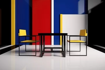 Tapeten De stijl interior with chair and table, AI generated © Julien