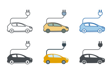 Electric Car Icon symbol template for graphic and web design collection logo vector illustration