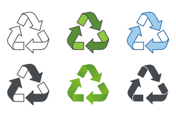 Obraz premium Recycling Recycle Icon symbol template for graphic and web design collection logo vector illustration