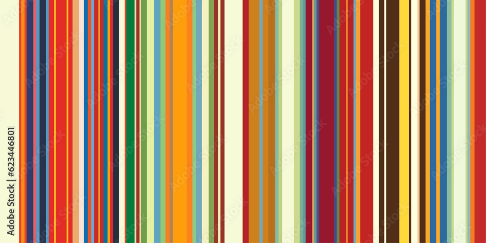 Aufkleber Striped pattern of colored stripes of different widths. Seamless stripes for a harmonious look.