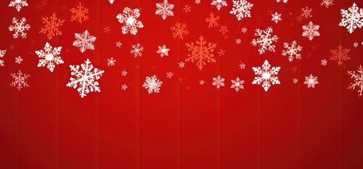 Naklejka na ściany i meble Red background with snowflakes, christmas concept. Generative AI