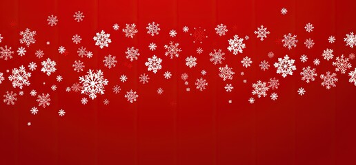 Red background with snowflakes, christmas concept. Generative AI