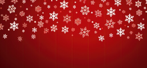 Naklejka na ściany i meble Red background with snowflakes, christmas concept. Generative AI