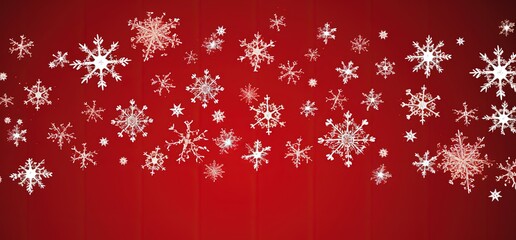 Red background with snowflakes, christmas concept. Generative AI