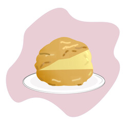 choux cream Cartoon for icon symbol dessert pastry concept 