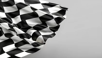 Foto op Plexiglas white background, wallpaper, Checkered black and white racing flag checkered flag on a white background © Baloch