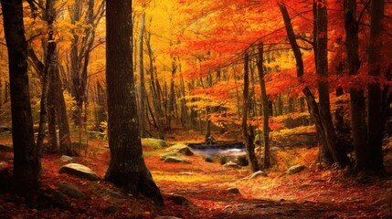 autumn leaves and tree landscape 
