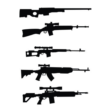 Weapons. Set of rifles