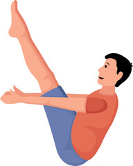 Navasana yoga asana pose illustration