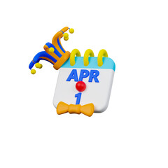 3d render April fool' s day calendar.