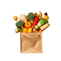 grocerries and vegetables, fruits shopping paper bag