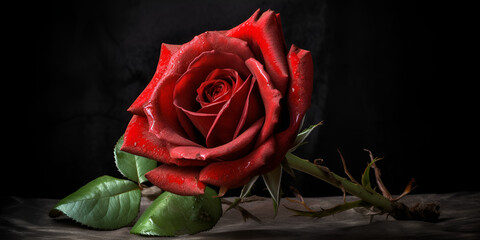 Beautiful red rose Generative Ai