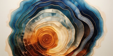 AI Generated. AI Generative. Abstract geometric tree forest stump rings circles. Watercolor draw paint sketch decoration poster design. Graphic Art
