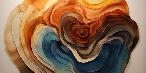 AI Generated. AI Generative. Abstract geometric tree forest stump rings circles. Watercolor draw paint sketch decoration poster design. Graphic Art