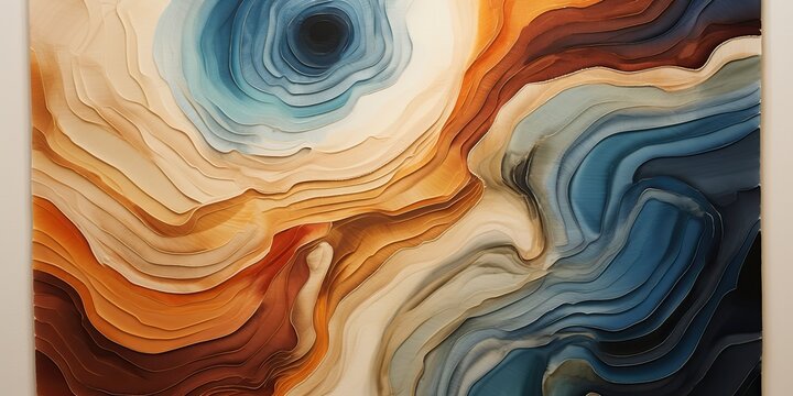 AI Generated. AI Generative. Abstract geometric tree forest stump rings circles. Watercolor draw paint sketch decoration poster design. Graphic Art
