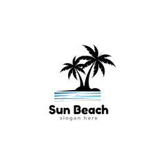 Obraz premium Ocean Wave Logo Template Vector, Ocean simple and modern logo design