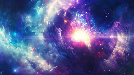 Fototapeta premium space galaxy background,planet in space,third layer of the universe from the perspective 