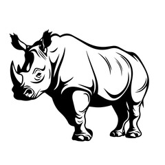 Fototapeta premium rhino silhouette illustration 