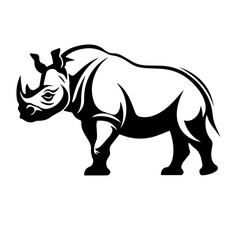 Obraz na płótnie Canvas rhino silhouette illustration 