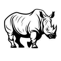 Fototapeta na wymiar rhino silhouette illustration 