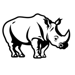 Fototapeta premium rhino silhouette illustration 