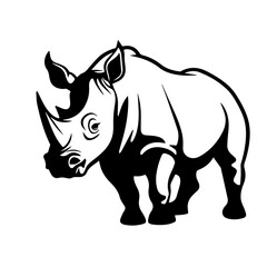 rhino silhouette illustration  - obrazy, fototapety, plakaty