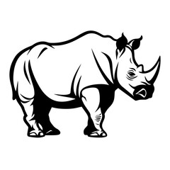 Fototapeta premium rhino silhouette illustration 