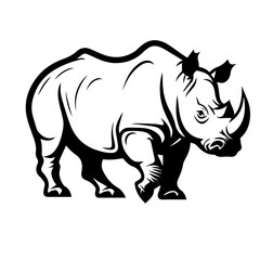 Naklejka premium rhino silhouette illustration 