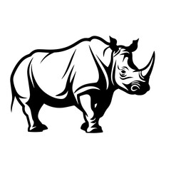 Fototapeta premium rhino silhouette illustration 