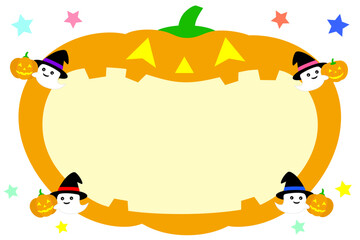 A jack-o-lantern with its mouth wide open. Halloween material with a wide open mouth as a text space.	