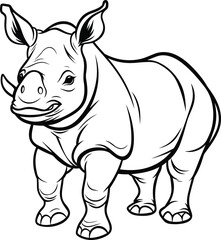 Rhinoceros coloring pages vector animals